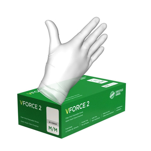 VForce 2 Vinyl Disposable Gloves Small (100pcs/Box) - CanMedic Tech